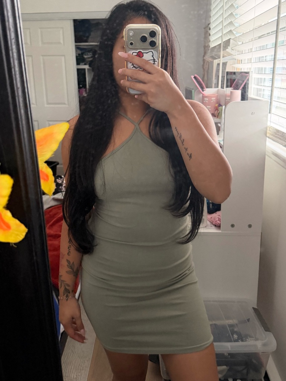 Sage Green Halter Dress